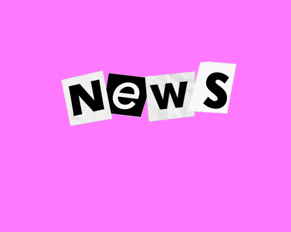 Animated newspaper letters spelling "news".